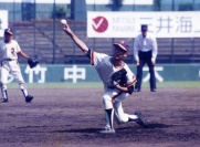 中学時代、軟式野球大会での1コマ。