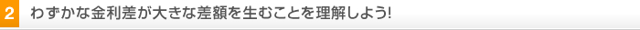 2.わずかな金利差が大きな差額を生むことを理解しよう！